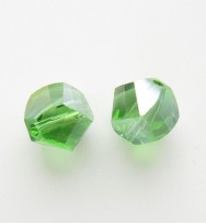 Faceted Helix 7mm Crystal Beads ~ Green