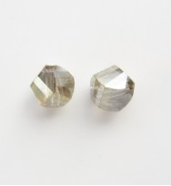 Faceted Helix 7mm Crystal Beads ~ Grey