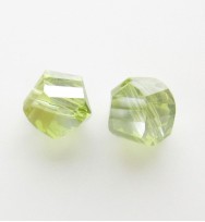 Faceted Helix 7mm Crystal Beads ~ Lime