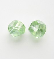Faceted Helix 7mm Crystal Beads ~ Light Green