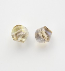 Faceted Helix 7mm Crystal Beads ~ Light Grey