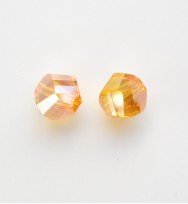 Faceted Helix 7mm Crystal Beads ~ Light Orange