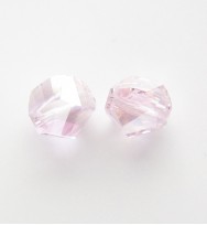Faceted Helix 7mm Crystal Beads ~ Light Pink