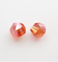 Faceted Helix 7mm Crystal Beads ~ Light Red