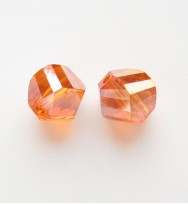 Faceted Helix 7mm Crystal Beads ~ Orange
