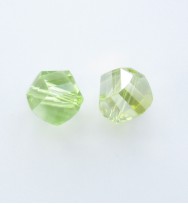 Faceted Helix 7mm Crystal Beads ~ Pale Green