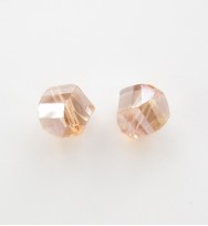 Faceted Helix 7mm Crystal Beads ~ Peach