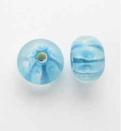 Lampwork 12mm Abacus Beads ~ Aqua