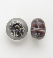 Lampwork 12mm Abacus Beads ~ Black