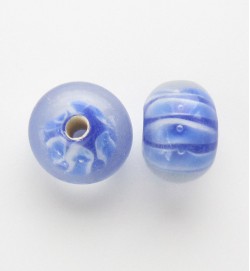 Lampwork 12mm Abacus Beads ~ Blue