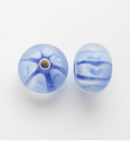 Lampwork 12mm Abacus Beads ~ Light Blue