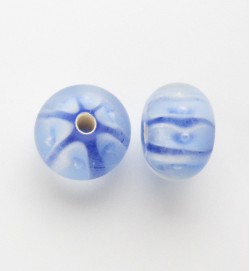 Lampwork 12mm Abacus Beads ~ Light Blue