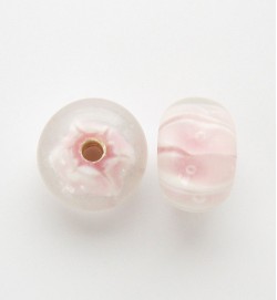 Lampwork 12mm Abacus Beads ~ Light Pink