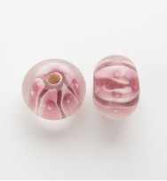 Lampwork 12mm Abacus Beads ~ Pink