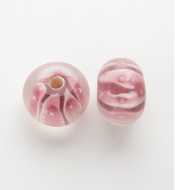 Lampwork 12mm Abacus Beads ~ Pink
