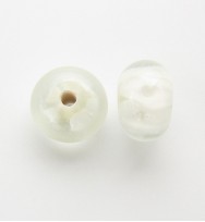 Lampwork 12mm Abacus Beads ~ White