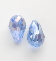 Crystal Glass 15mm Faceted Teardrops ~ Blue