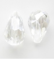 Crystal Glass 15mm Faceted Teardrops ~ Crystal