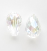 Crystal Glass 15mm Faceted Teardrops ~ Crystal AB