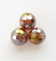 Faceted 8mm Crystal Round Beads ~ Amber