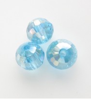 Faceted 8mm Crystal Round Beads ~ Aqua