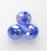 Faceted 8mm Crystal Round Beads ~ Blue