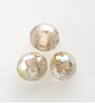 Faceted 8mm Crystal Round Beads ~ Champange
