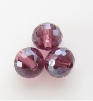 Faceted 8mm Crystal Round Beads ~ Crimson
