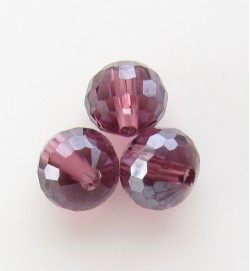 Faceted 8mm Crystal Round Beads ~ Crimson