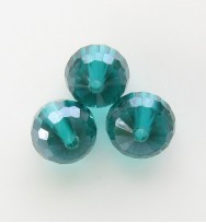 Faceted 8mm Crystal Round Beads ~ Dark Green