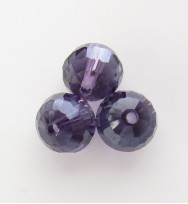 Faceted 8mm Crystal Round Beads ~ Dark Purple