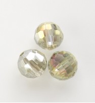 Faceted 8mm Crystal Round Beads ~ Grey