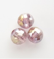 Faceted 8mm Crystal Round Beads ~ Light Crimson