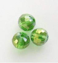 Faceted 8mm Crystal Round Beads ~ Light Green