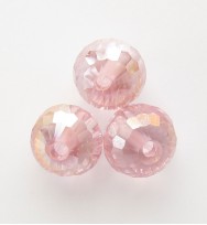 Faceted 8mm Crystal Round Beads ~ Light Pink