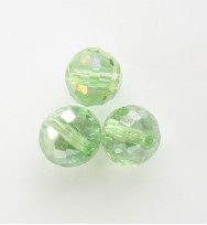 Faceted 8mm Crystal Round Beads ~ Pale Green