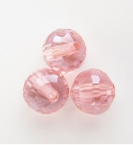 Faceted 8mm Crystal Round Beads ~ Pink