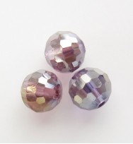 Faceted 8mm Crystal Round Beads ~ Purple