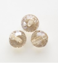 Faceted 8mm Crystal Round Beads ~ Smoke