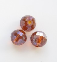 Faceted 8mm Crystal Round Beads ~ Toffee