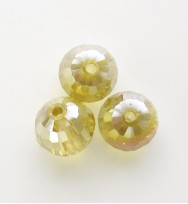 Faceted 8mm Crystal Round Beads ~ Yellow