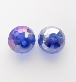 Faceted 10mm Crystal Round Beads ~ Blue