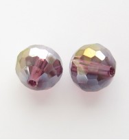Faceted 10mm Crystal Round Beads ~ Crimson