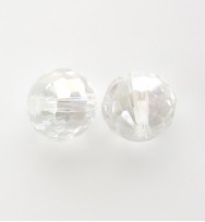 Faceted 10mm Crystal Round Beads ~ Crystal