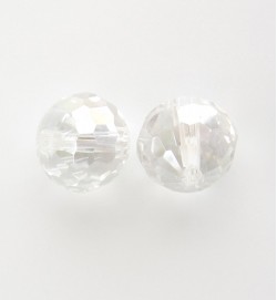 Faceted 10mm Crystal Round Beads ~ Crystal