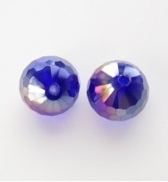 Faceted 10mm Crystal Round Beads ~ Dark Blue