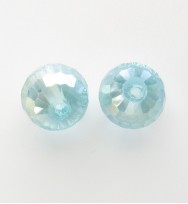 Faceted 10mm Crystal Round Beads ~ Light Aqua