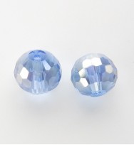 Faceted 10mm Crystal Round Beads ~ Pale Blue