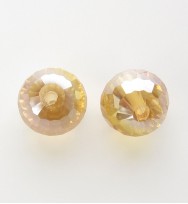 Faceted 10mm Crystal Round Beads ~ Yellow