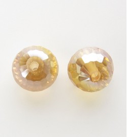 Faceted 10mm Crystal Round Beads ~ Yellow